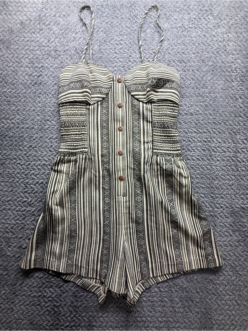 Dolce vida Black & White Striped Sleeveless Romper